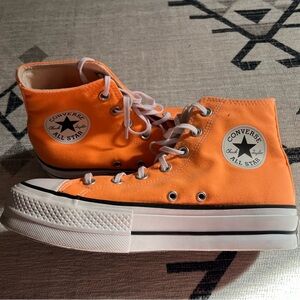 Converse All-Star Neon Orange High-tops-Women’ - Size 9 - Platform